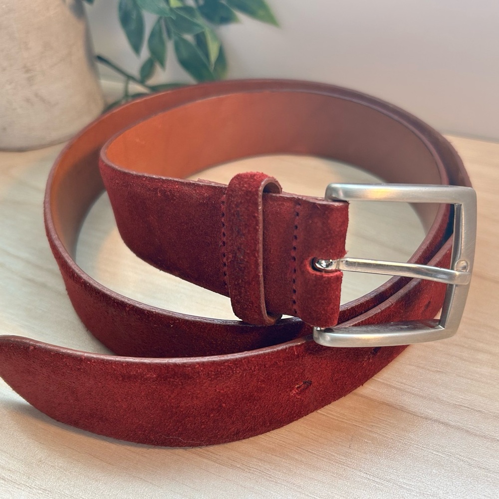 Gant Men's Suede Belt - Deep Red
